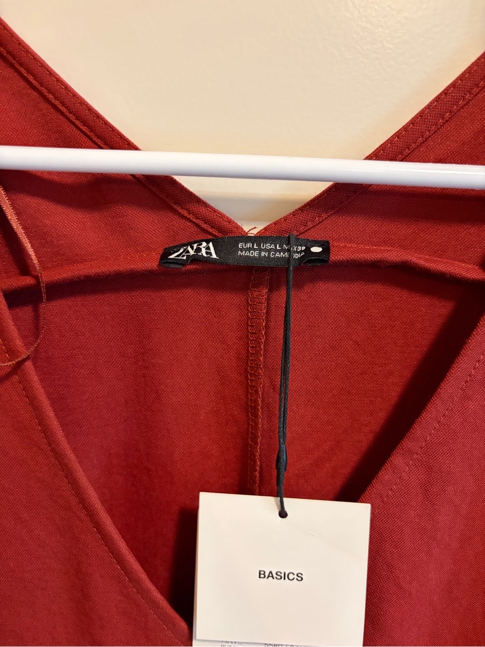 Zara Brick Red Long Sleeve A-Line Dress - Picture 2 of 4